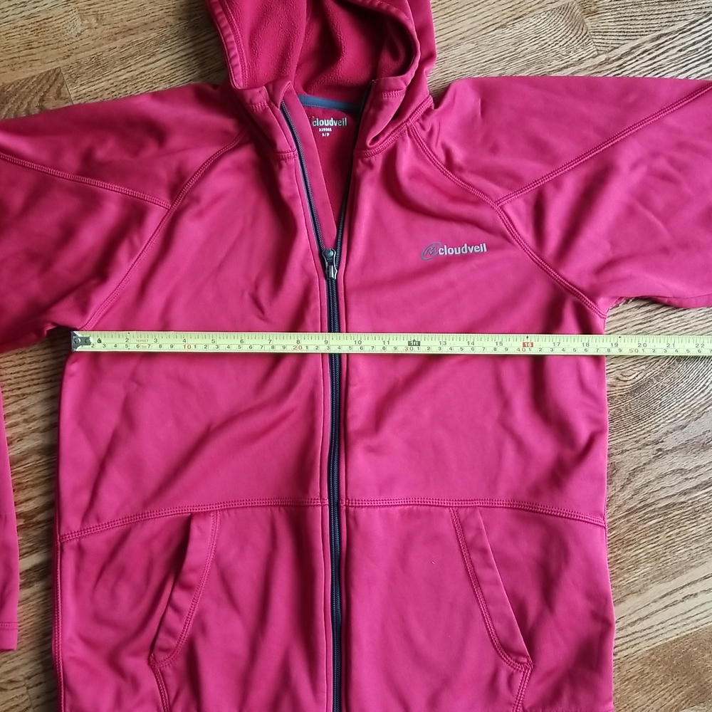 (S) Cloudveil Shiny Red Zip Up Hoodie Athleisure Sporty Activewear Comfy - Picture 5 of 6